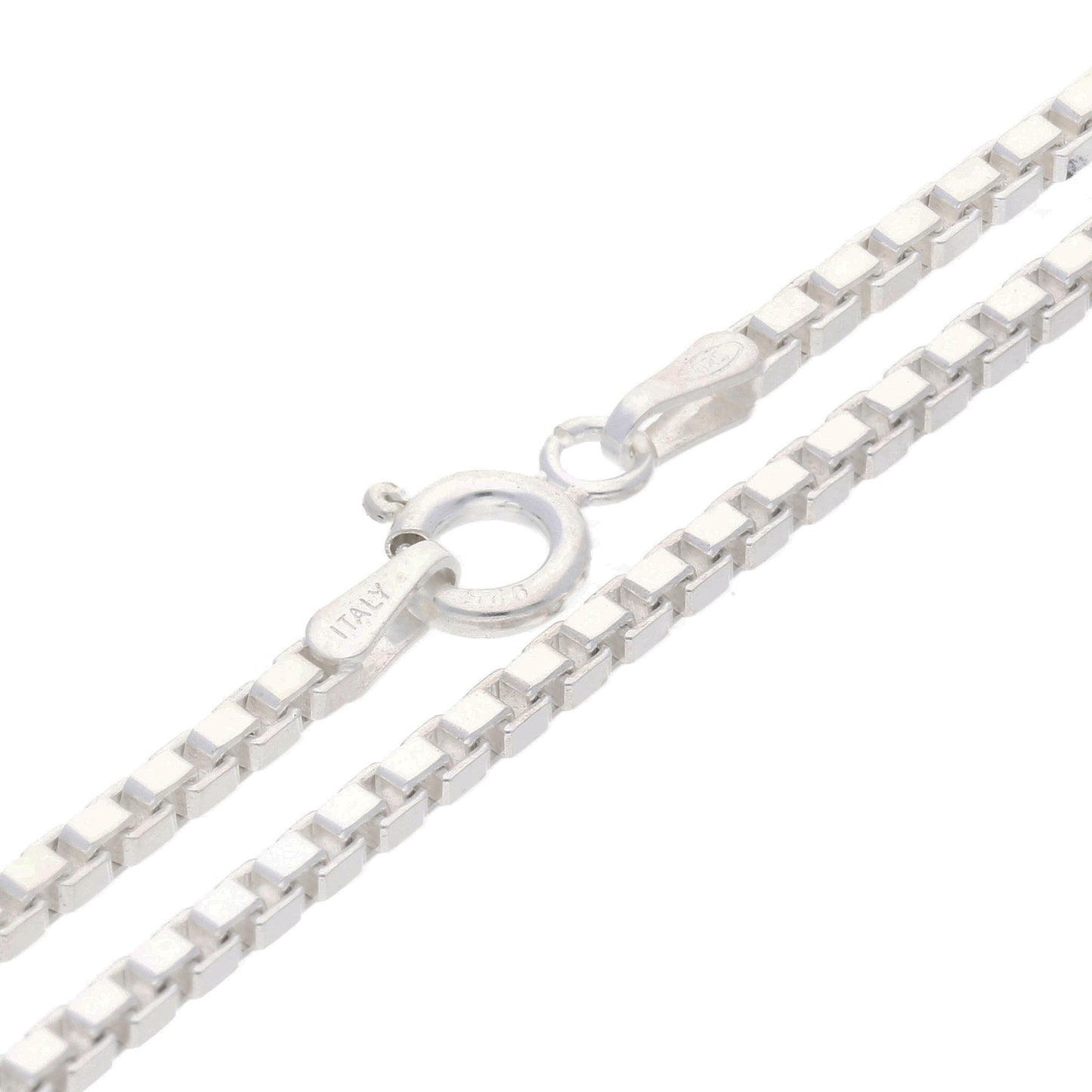 2mm Sterling Silver Box Chain Necklace | Made in Italy
