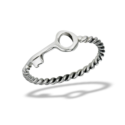 Sterling Silver Key Ring with Twisted Band