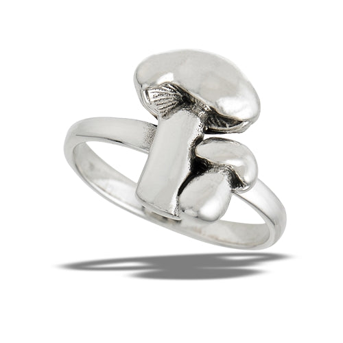 Mushroom Pair Sterling Silver Ring