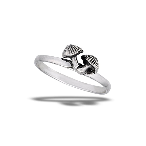 Sterling Silver Dancing Mushroom Friends Ring