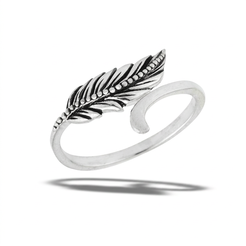 sterling silver feather ring