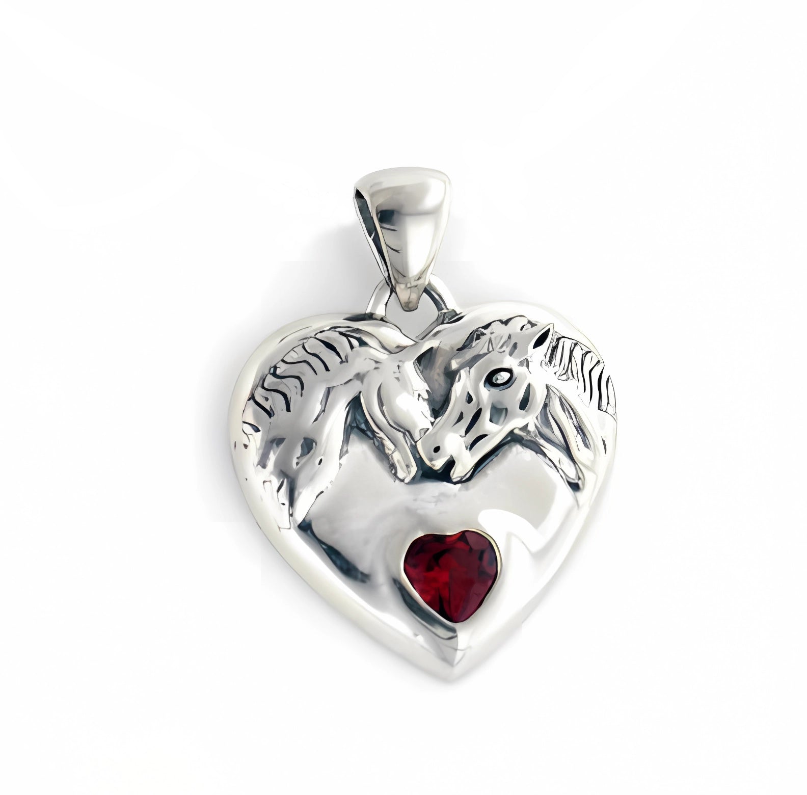 Medium Wide Garnet Heart Earrings Medium Wide Garnet Heart Earrings