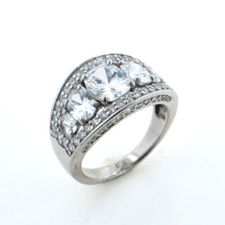Delicate Sterling Silver 5 Stone Clear Cubic Zirconia Ring Size 7 - Silver Insanity