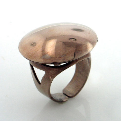 Rose Gold Technibond Sterling Silver Polished Adjustable Circle