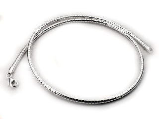 Sterling Silver 1.2mm Round Omega Chain Wire Necklace - Silver Insanity