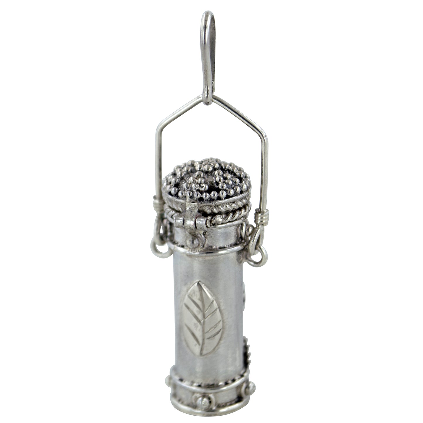 Tall Sterling Silver Moonstone, Amethyst, Garnet, or Peridot Poison Bottle Pillbox Urn Pendant - Silver Insanity