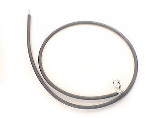 Rubber Cord ~ Sterling Silver Necklace