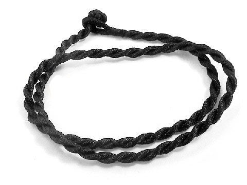 Black Synthetic Faux Silk Rope Cord 17 Necklace – Silver Insanity