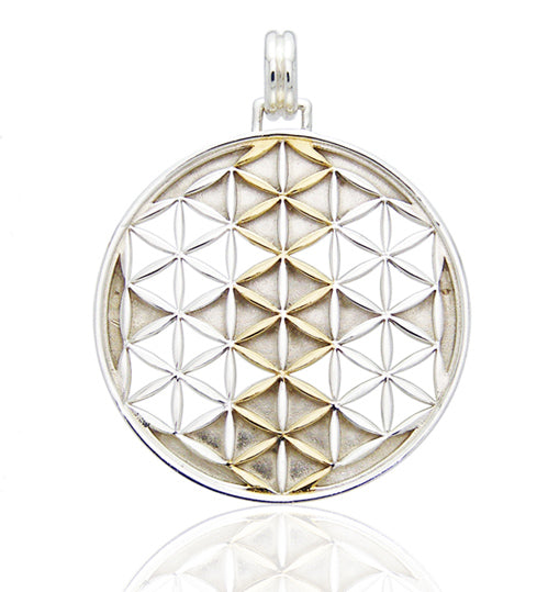 Mandala Flower of Life Amulet Sterling Silver Pendant - Sacred Geometry - Silver Insanity