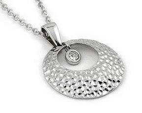 Hammer Finish Doorknocker Sterling Silver 17" Necklace - Silver Insanity