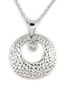 Hammer Finish Doorknocker Sterling Silver 17" Necklace - Silver Insanity