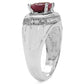 2.5cttw Large Oval Ruby Rhodium Plated Sterling Silver Ring Size 7 - Silver Insanity