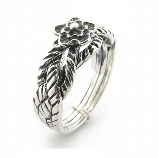Daisy Sterling Silver Flower Puzzle Ring - Silver Insanity