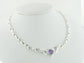 Sterling Silver Amethyst Heart Prom or Bridal Necklace - Silver Insanity