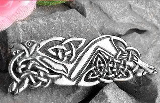 Sterling Silver Celtic Knot Wolf Animorphic Beast Pin Brooch - Silver Insanity