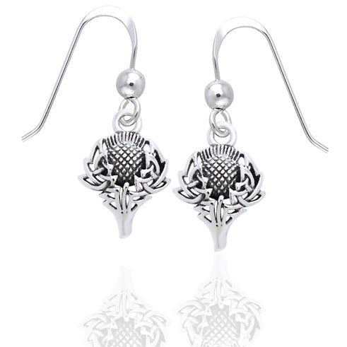 Celtic Spirit of Alba Thistle Sterling Silver Earrings - Silver Insanity