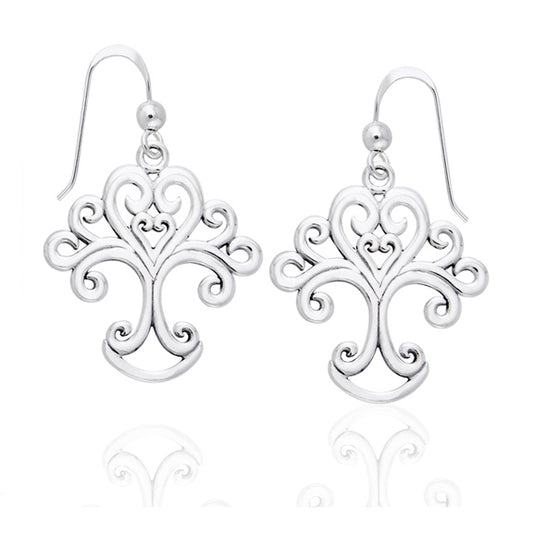 Artistic Tree of Life Symbol Sterling Silver Earrings - Silver Insanity