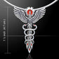 Fire Dance Phoenix Sterling Silver Medical Caduceus Symbol Pendant Necklace - Silver Insanity