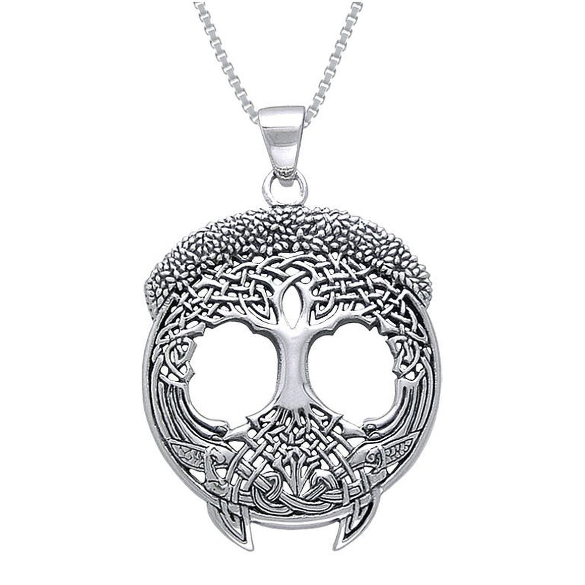 Solstice Tree of Life Celtic Knot Branches and Roots Sterling Silver Pendant - Silver Insanity