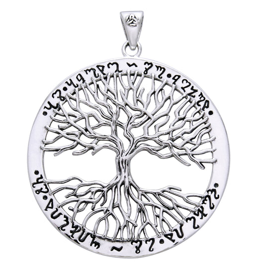 Wiccan Twisted Tree of Life Amulet Sterling Silver Pendant - Silver Insanity