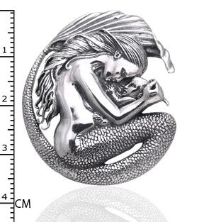 Motherhood - Mommy Mermaid and Baby Sterling Silver Pendant - Silver Insanity