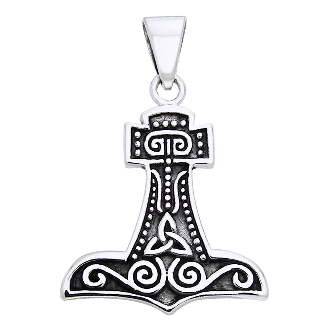 Nordic Viking God Thor's Hammer Sterling Silver Pendant - Silver Insanity