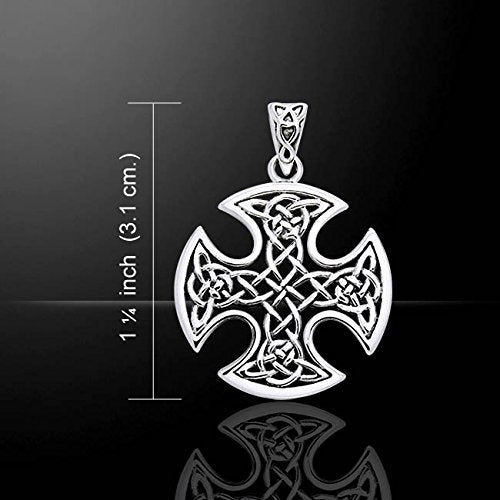 Still Center Celtic Knot Cross Sterling Silver Pendant by Courtney Davis - Silver Insanity