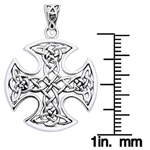 Still Center Celtic Knot Cross Sterling Silver Pendant by Courtney Davis - Silver Insanity