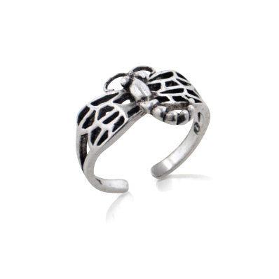 Filigree Winged Dragonfly Sterling Silver Toe Ring or Childs Adjustabl Silver Insanity