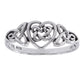 Sterling Silver Celtic Trinity Knot Heart Ring - Silver Insanity