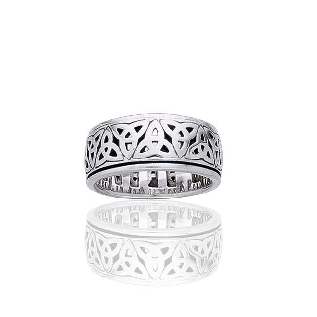 Sterling Silver Celtic Trinity Knot Spin Ring - Silver Insanity