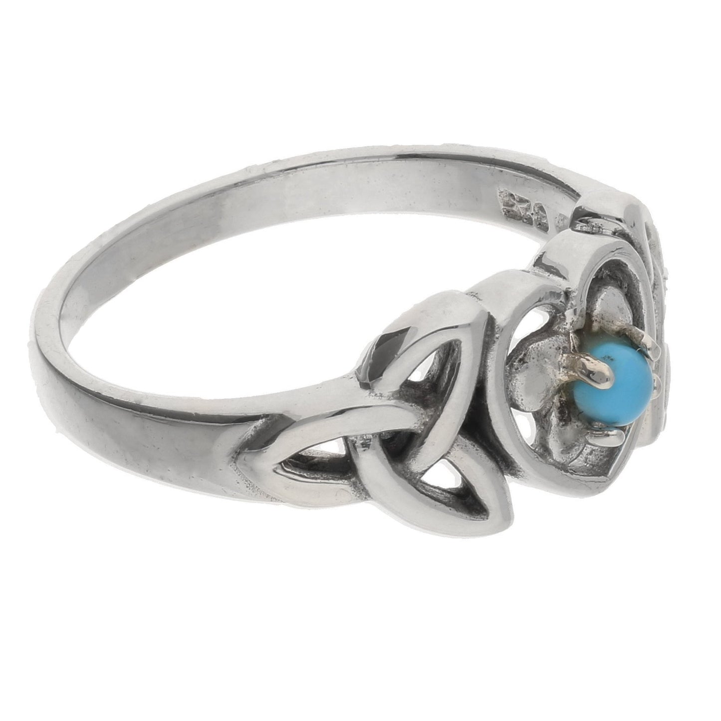 December Sterling Silver Turquoise Celtic Trinity Knot Heart