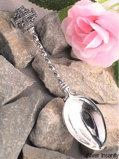 Sterling Silver Fancy Celtic Cross Salt Spoon - Silver Insanity