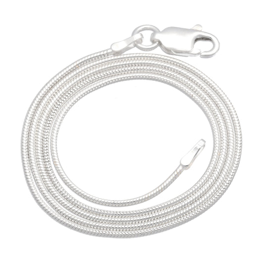 1mm Nickel Free Sterling Silver Italian Snake Chain Necklace