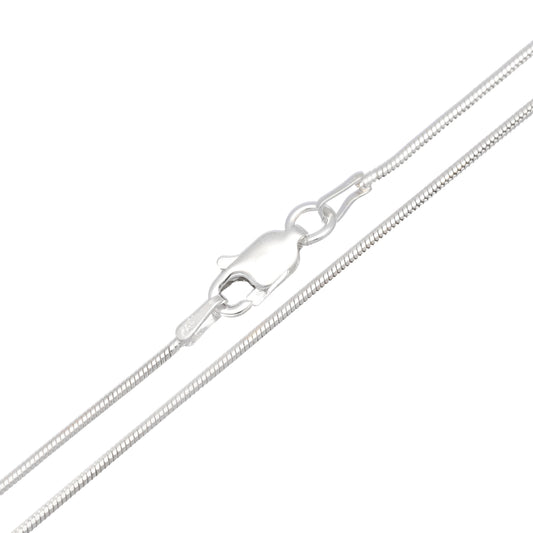 1mm Nickel Free Sterling Silver Italian Snake Chain Necklace