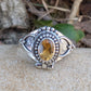 Gothic Oval Gemstone Poison Vessel Ring - Sterling Silver