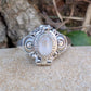 Poison Ring ~ Turquoise or Rainbow Moonstone and Sterling Silver
