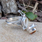 Roman Vessel Poison Ring - Sterling Silver and Gemstone