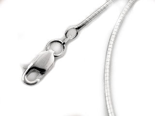 Sterling Silver 1.2mm Round Omega Chain Wire Necklace - Silver Insanity