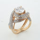 Gold over Sterling Silver Vermeil Swirl Wrap Ring Size 5 - Silver Insanity