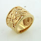 Gold over Sterling Silver Mini Leaf Dome Ring - Silver Insanity