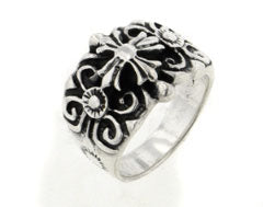 Large Sterling Silver Mens Gothic Cross Ring - Silver Insanity