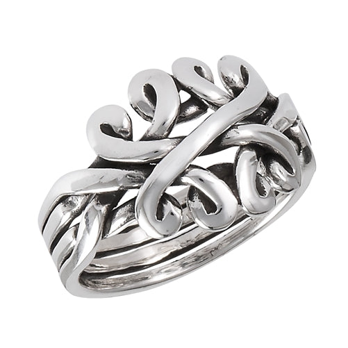 Sterling Silver Celtic Knot Puzzle Band Ring - Silver Insanity