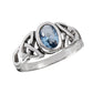 Sterling Silver Simulated Blue Topaz Celtic Knot Ring - Silver Insanity