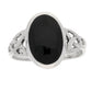 Sterling Silver Simulated Black Onyx Celtic Knot Ring - Silver Insanity