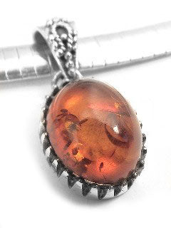 Sterling Silver Medieval Style AMBER Jagged Pendant - Silver Insanity