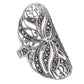 Sterling Silver Large Wide Floral Marcasite Ring - Silver Insanity