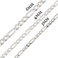 Diamond-Cut 4mm Wide Sterling Silver Figaro Chain Necklace Italian - Silver Insanity