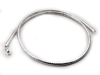 Sterling Silver 3mm Round Omega Chain Wire Necklace - Silver Insanity