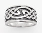 11mm Wide Celtic Knot Sterling Silver Ring Band - Silver Insanity